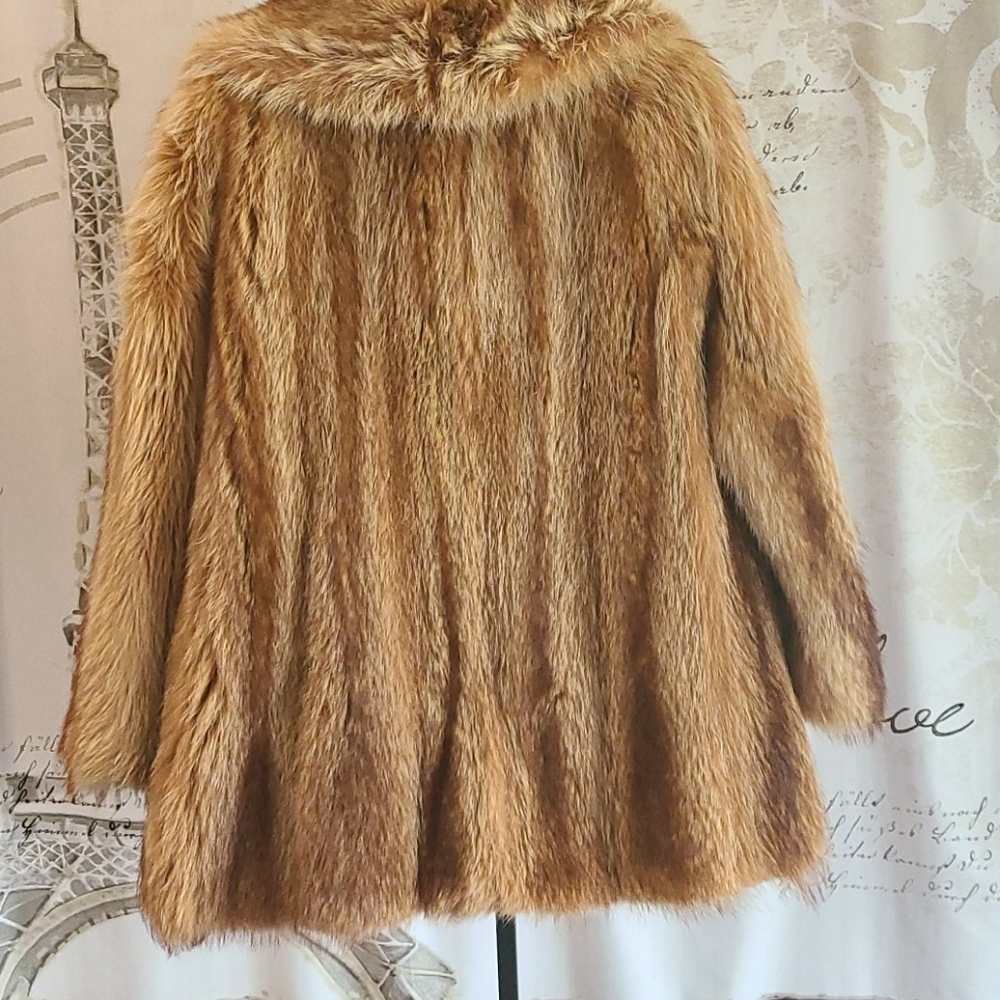 Beautiful Red Raccoon Coat Jacket - Picture 5 of 6